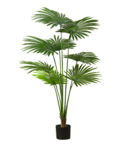 1-SOGA 150cm Artificial Natural Green Fan Palm Tree Fake Tropical Indoor Plant Home Office Decor