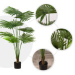 4-SOGA 150cm Artificial Natural Green Fan Palm Tree Fake Tropical Indoor Plant Home Office Decor
