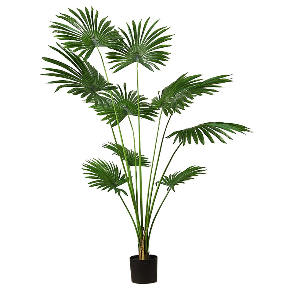 1-SOGA 180cm Artificial Natural Green Fan Palm Tree Fake Tropical Indoor Plant Home Office Decor