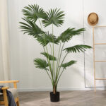 3-SOGA 2X 180cm Artificial Natural Green Fan Palm Tree Fake Tropical Indoor Plant Home Office Decor