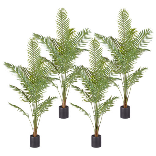 1-SOGA 4X 210cm Green Artificial Indoor Rogue Areca Palm Tree Fake Tropical Plant Home Office Decor
