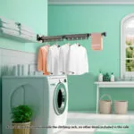 2-SOGA 93.2cm Wall-Mounted Clothing Dry Rack Retractable Space-Saving Foldable Hanger