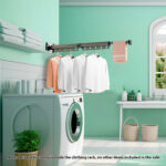 2-SOGA 2X 93.2cm Wall-Mounted Clothing Dry Rack Retractable Space-Saving Foldable Hanger