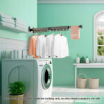 2-SOGA 127.5cm Wall-Mounted Clothing Dry Rack Retractable Space-Saving Foldable Hanger