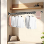 6-SOGA 2X 127.5cm Wall-Mounted Clothing Dry Rack Retractable Space-Saving Foldable Hanger