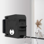 4-SOGA 160mm Wall-Mounted Clothes Line Dry Rack Retractable Space-Saving Foldable Hanger Black