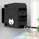 6-SOGA 160mm Wall-Mounted Clothes Line Dry Rack Retractable Space-Saving Foldable Hanger Black