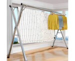 2-SOGA 2X  2m Portable Standing Clothes Drying Rack Foldable Space-Saving Laundry Holder Indoor Outdoor