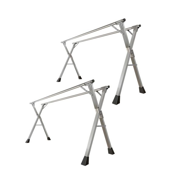 1-SOGA 2X  2m Portable Standing Clothes Drying Rack Foldable Space-Saving Laundry Holder Indoor Outdoor