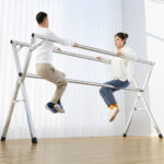 2-SOGA 1.6m Portable Standing Clothes Drying Rack Foldable Space-Saving Laundry Holder 3 Poles