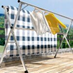 3-SOGA 1.6m Portable Standing Clothes Drying Rack Foldable Space-Saving Laundry Holder 3 Poles
