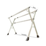 4-SOGA 1.6m Portable Standing Clothes Drying Rack Foldable Space-Saving Laundry Holder 3 Poles