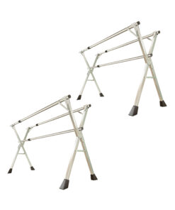1-SOGA 2X 1.6m Portable Standing Clothes Drying Rack Foldable Space-Saving Laundry Holder 3 Poles
