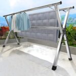 5-SOGA 2X 1.6m Portable Standing Clothes Drying Rack Foldable Space-Saving Laundry Holder 3 Poles