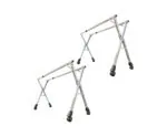 1-SOGA 2X 2.0m Portable Standing Clothes Drying Rack Foldable Space-Saving Laundry Holder with Wheels
