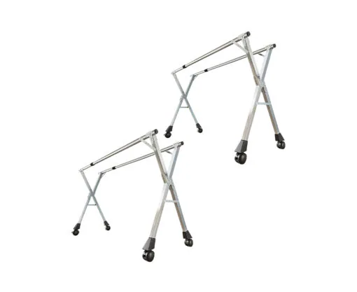 1-SOGA 2X 2.0m Portable Standing Clothes Drying Rack Foldable Space-Saving Laundry Holder with Wheels