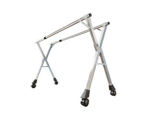 1-SOGA 2.4m Portable Standing Clothes Drying Rack Foldable Space-Saving Laundry Holder with Wheels