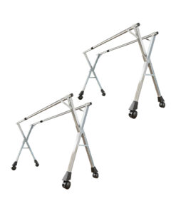 1-SOGA 2X 2.4m Portable Standing Clothes Drying Rack Foldable Space-Saving Laundry Holder with Wheels
