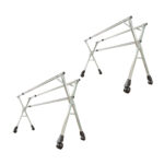1-SOGA 2X 160cm Portable Drying Rack Clothes Steel Laundry Rack Foldable Space-Saving Laundry Holder 3 Poles