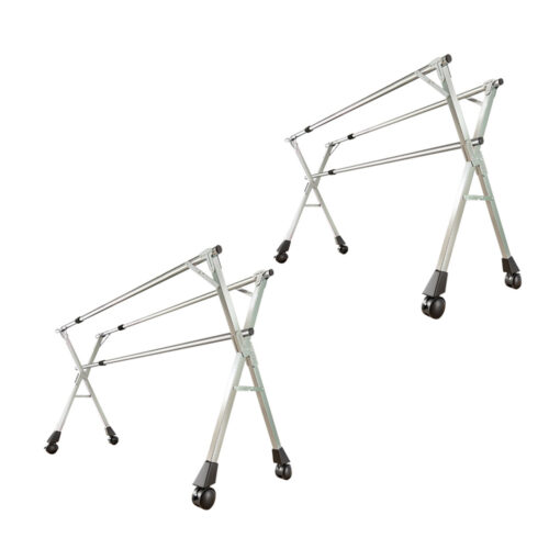 1-SOGA 2X 160cm Portable Drying Rack Clothes Steel Laundry Rack Foldable Space-Saving Laundry Holder 3 Poles