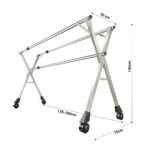 2-SOGA 200cm Portable Drying Rack Clothes Steel Laundry Rack Foldable Space-Saving Laundry Holder 3 Poles