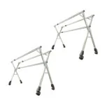 1-SOGA 2X 200cm Portable Drying Rack Clothes Steel Laundry Rack Foldable Space-Saving Laundry Holder 3 Poles