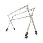 1-SOGA 240cm Portable Drying Rack Clothes Steel Laundry Rack Foldable Space-Saving Laundry Holder 3 Poles