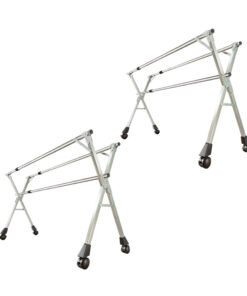 1-SOGA 2X 240cm Portable Drying Rack Clothes Steel Laundry Rack Foldable Space-Saving Laundry Holder 3 Poles