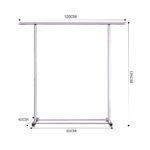 2-SOGA 125cm Stainless Steel Floor-Standing Clothes Rack - Durable and Space-Saving Laundry Organizer