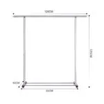 2-SOGA 2X 125cm Stainless Steel Floor-Standing Clothes Rack - Durable and Space-Saving Laundry Organizer