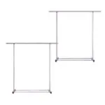 1-SOGA 2X 125cm Stainless Steel Floor-Standing Clothes Rack - Durable and Space-Saving Laundry Organizer