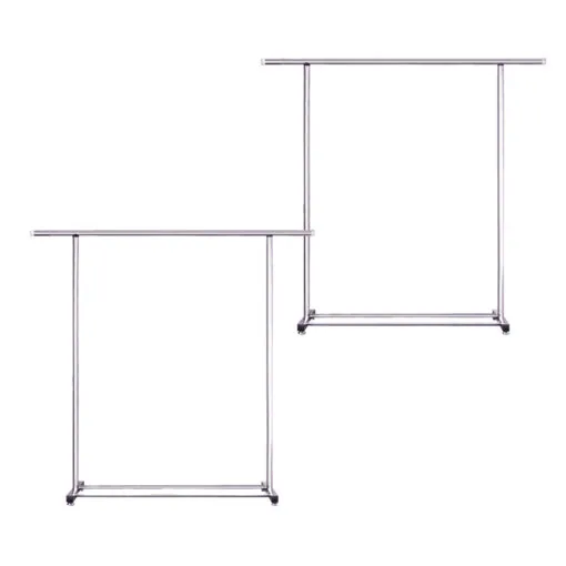 1-SOGA 2X 125cm Stainless Steel Floor-Standing Clothes Rack - Durable and Space-Saving Laundry Organizer