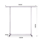 2-SOGA 150cm Stainless Steel Floor-Standing Clothes Rack - Durable and Space-Saving Laundry Organizer