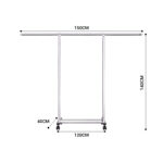 2-SOGA 2X 180cm Stainless Steel Floor-Standing Clothes Rack - Durable and Space-Saving Laundry Organizer