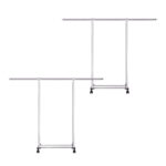 1-SOGA 2X 180cm Stainless Steel Floor-Standing Clothes Rack - Durable and Space-Saving Laundry Organizer