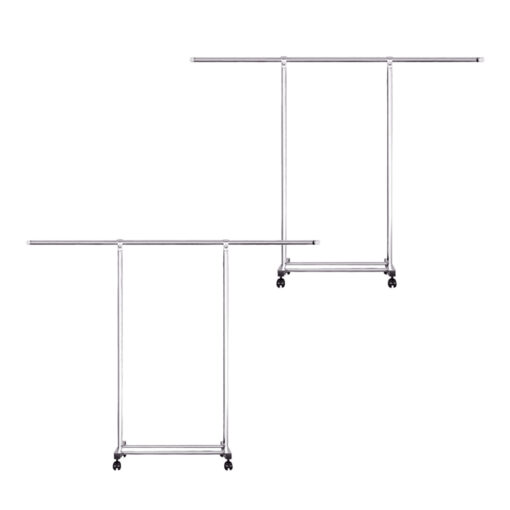 1-SOGA 2X 180cm Stainless Steel Floor-Standing Clothes Rack - Durable and Space-Saving Laundry Organizer