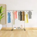 3-SOGA 200cm Stainless Steel Floor-Standing Clothes Rack - Durable and Space-Saving Laundry Organizer