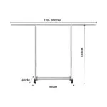 4-SOGA 200cm Stainless Steel Floor-Standing Clothes Rack - Durable and Space-Saving Laundry Organizer