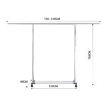 2-SOGA 240cm Stainless Steel Floor-Standing Clothes Rack - Durable and Space-Saving Laundry Organizer