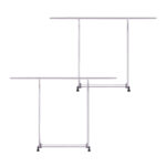 1-SOGA 2X  240cm Stainless Steel Floor-Standing Clothes Rack - Durable and Space-Saving Laundry Organizer