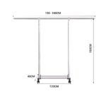 3-SOGA 2X 180cm Stainless Steel Floor-Standing Clothes Rack - Durable and Space-Saving Laundry Organizer