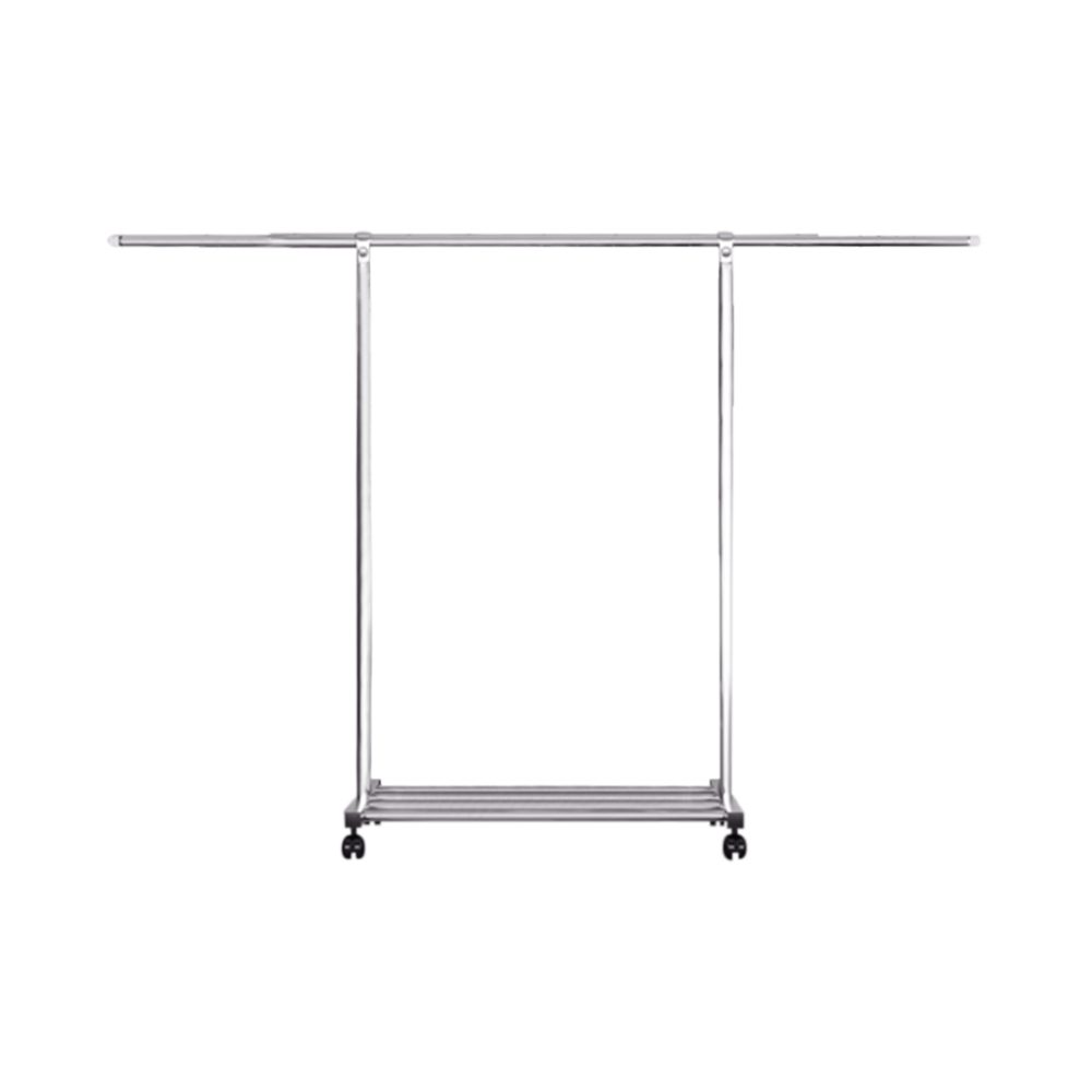1-SOGA 200cm Stainless Steel Floor-Standing Clothes Rack - Durable and Space-Saving Laundry Organizer