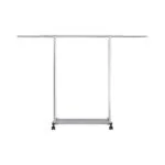 1-SOGA 200cm Stainless Steel Floor-Standing Clothes Rack - Durable and Space-Saving Laundry Organizer