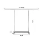 3-SOGA 200cm Stainless Steel Floor-Standing Clothes Rack - Durable and Space-Saving Laundry Organizer