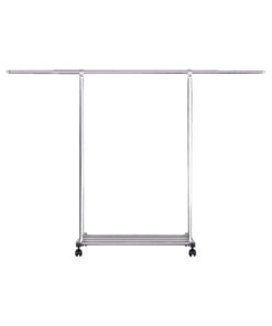 1-SOGA 200cm Stainless Steel Floor-Standing Clothes Rack - Durable and Space-Saving Laundry Organizer