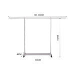 2-SOGA 240cm Stainless Steel Floor-Standing Clothes Rack - Durable and Space-Saving Laundry Organizer