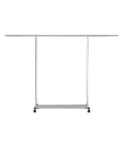1-SOGA 240cm Stainless Steel Floor-Standing Clothes Rack - Durable and Space-Saving Laundry Organizer