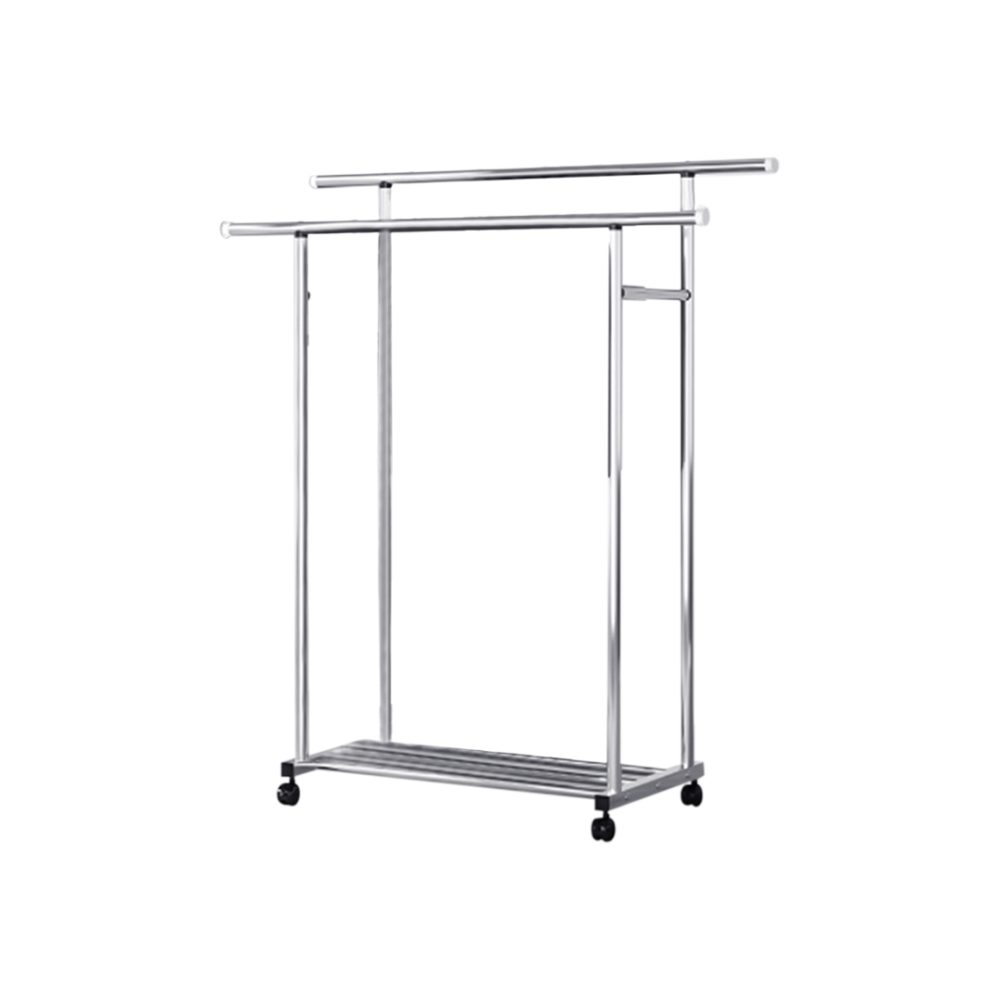 1-SOGA 120cm Stainless Steel Floor-Standing Clothes Rack - Durable and Space-Saving Laundry Organizer