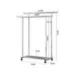 3-SOGA 120cm Stainless Steel Floor-Standing Clothes Rack - Durable and Space-Saving Laundry Organizer
