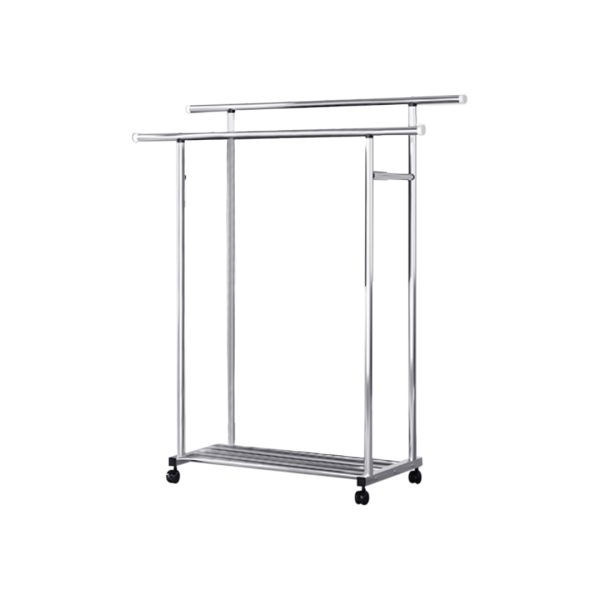 1-SOGA 120cm Stainless Steel Floor-Standing Clothes Rack - Durable and Space-Saving Laundry Organizer